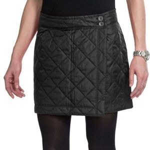 Woolrich Black Insulated Quilted Mini Skirt Sz 8